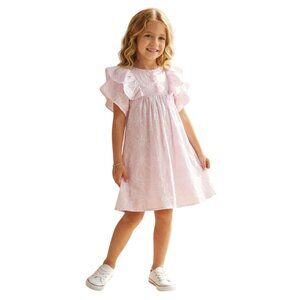 Peppermint Girls A-Line Embroidered Floral Dress - Light Pink